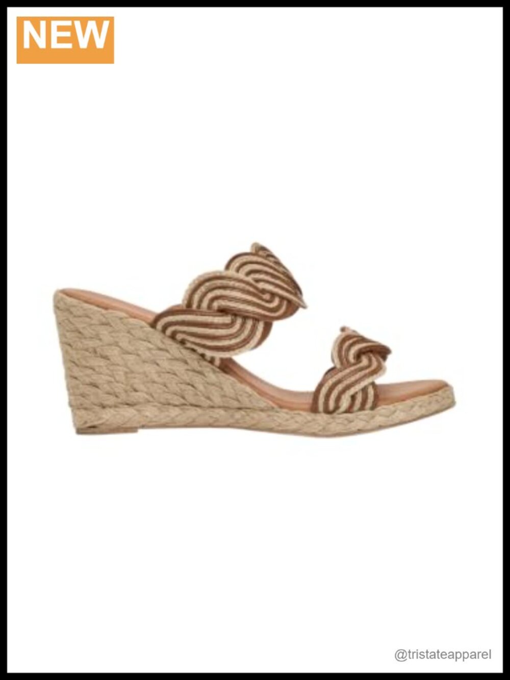 Wedge Sandal Slip On Leather Lined Cushioned Raffia Platform